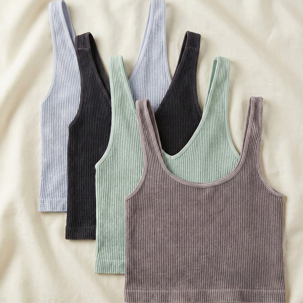 Womens Multi Color Tank Top Bundle One Size Workout Layering Set